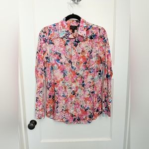 JCrew - silk blend boy fit button up